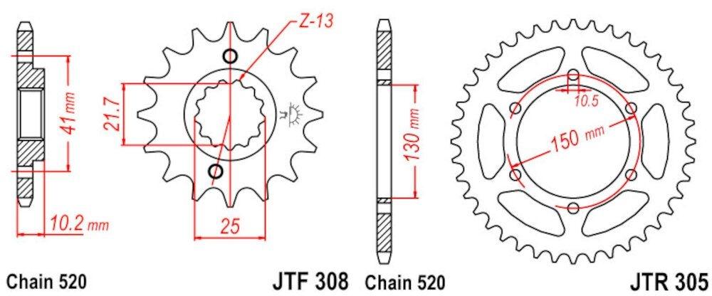 HONDA NX 650 DOMINATOR 91 - 94 520 - 110