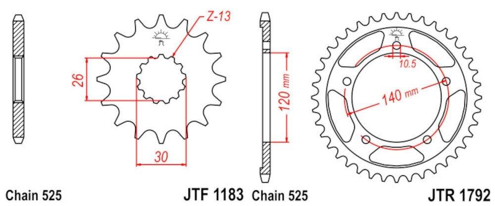Kit de transmisión  para Triumph Bonneville / Scrambler / Thruxton 865 (2006-2014)