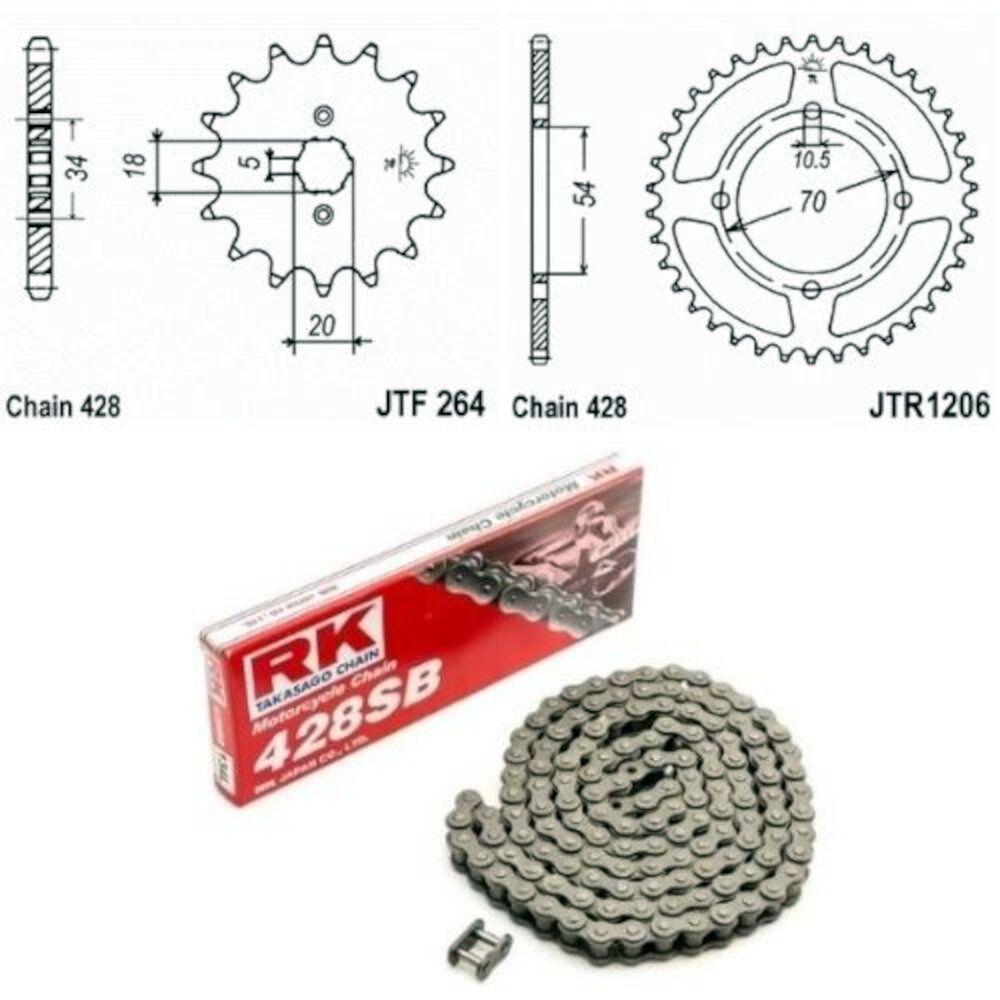 Kit de transmisión con cadena Honda CBR 125 R 2004-2005