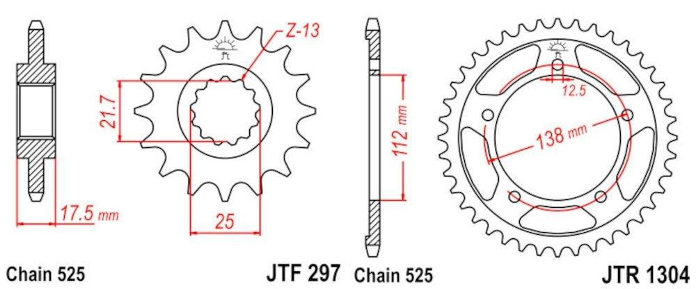 Kit Transmisión  Honda CBF 500 (2004 - 2008) 525 - 116