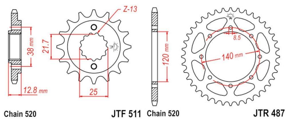 KAWASAKI KLR 650 TENGAI 90 - 95 520 - 108