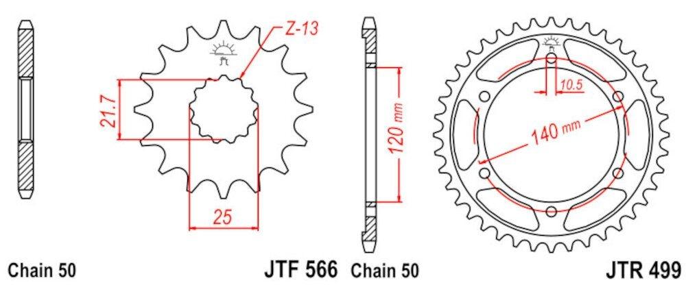 Kit de transmisión Kawasaki ZZR 600 1990-1992