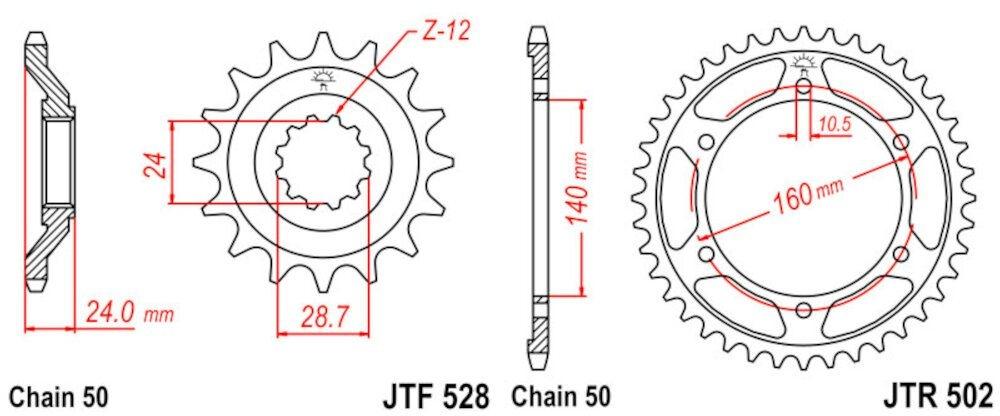 Kit de transmisión Kawasaki ZZR 1100 1990-1992