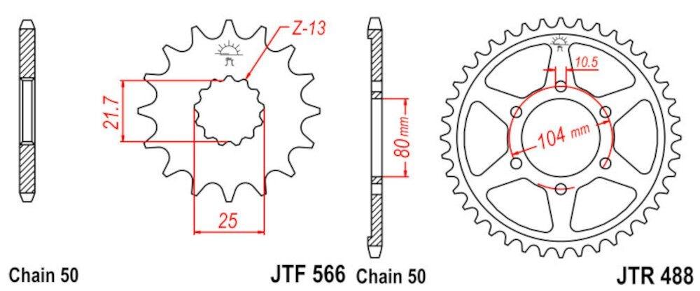 Kit de transmisión Kawasaki ZXR 750 1991-1992