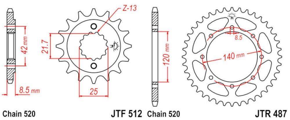 Kit de transmisión Kawasaki KLE 500 2006-2007