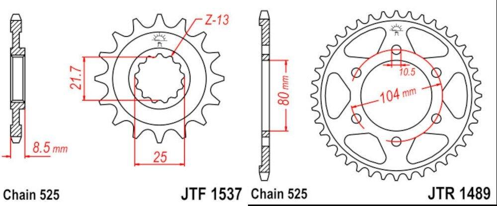 KIT TRANSMISION KAWASAKI Z1000 03 - 06