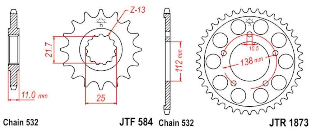 Kit de transmisión Yamaha YZF 600 R6 1999-2002