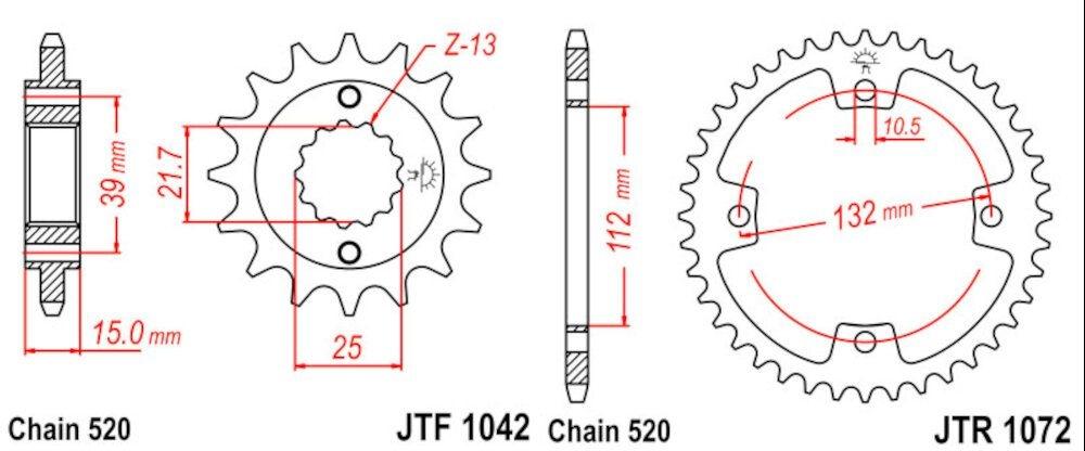 Kit de transmisión Kymco KXR 250 / MXER 300 2005-2008