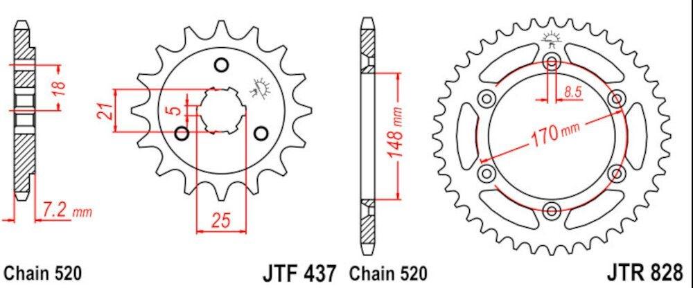 Kit de transmisión Suzuki DR 650 R / RS 1990-1995