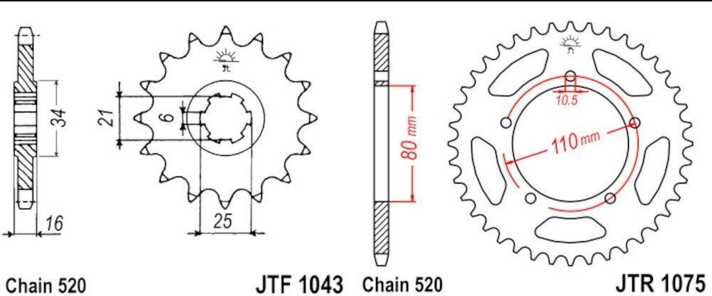 Kit de transmisión Kymco Venox 250 2005-2009