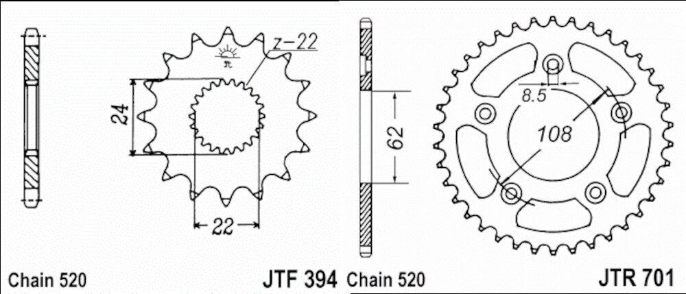 Kit de transmisión Aprilia RS 125 1994-1998