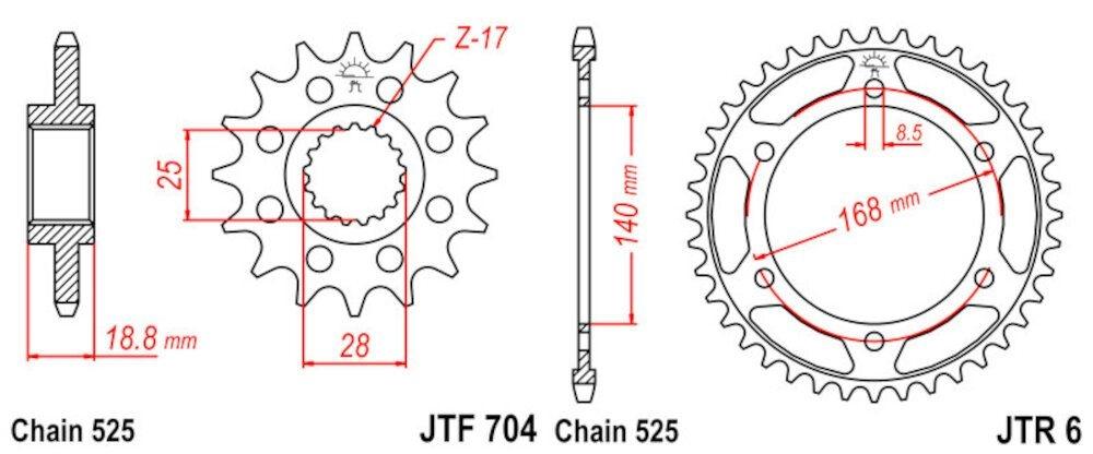 BMW F800 GS 08 - 16 (T. 8.5MM) 525 116