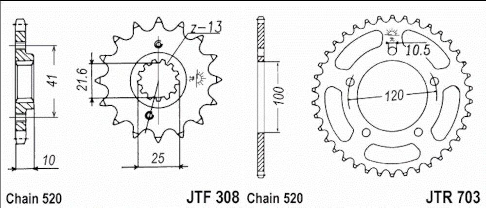 Kit de Transmisión  Aprilia Pegaso 650 Strada / Factory 2005-2008