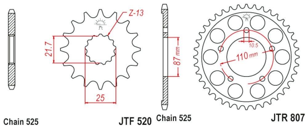 Kit de Transmisión Suzuki GSX-F 650 / GSF 650 2007-2015
