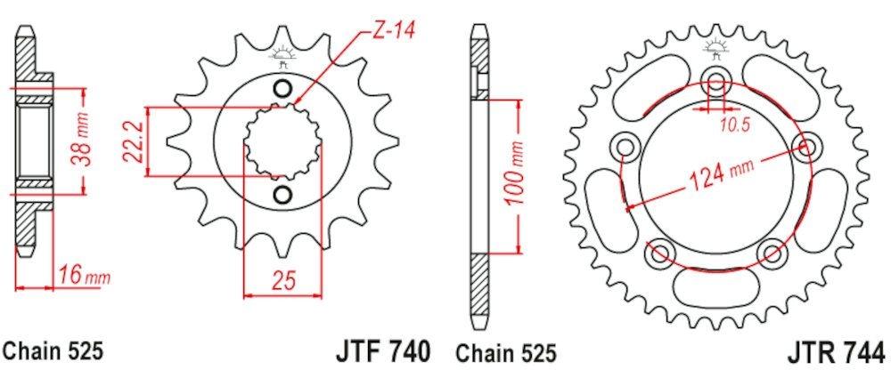 Kit de Transmisión  Sprockets Ducati 999 R / S (2003-2006)
