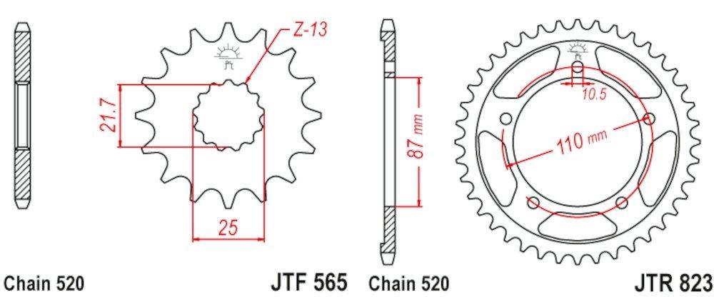 Kit de Transmisión Suzuki Gladius 650 (2009-2014) / SV 650 (2016-2022)