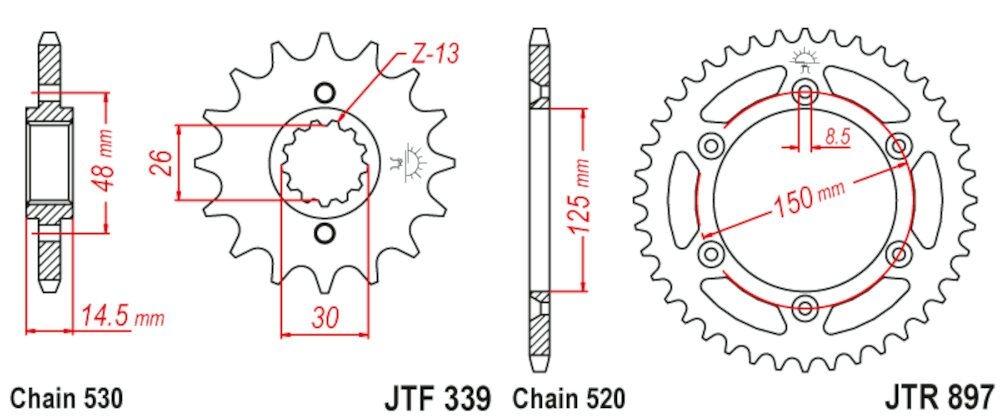 KTM 690 ENDURO 08 - 12 COR. ACERO 520-116