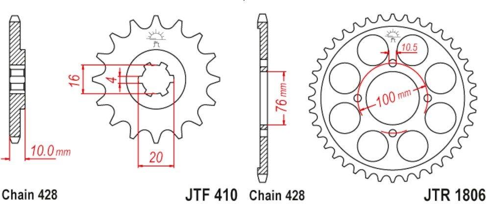 Kit transmisión Suzuki VL 125 Intruder 2000-2007