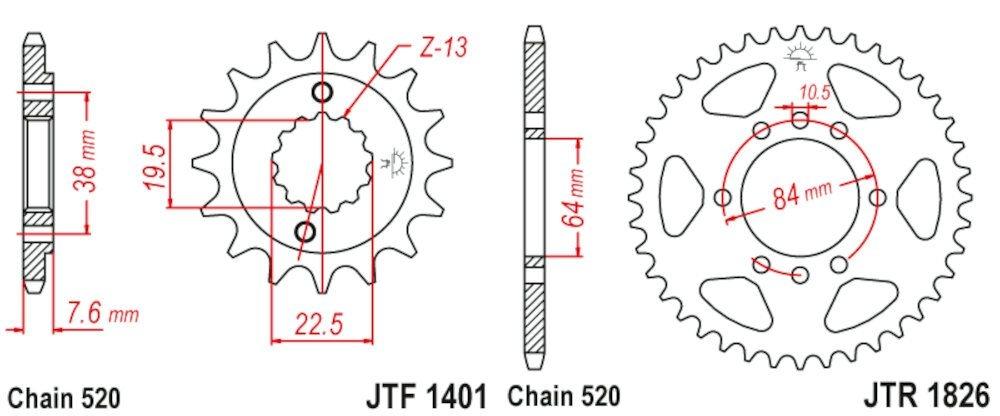 Kit de transmisión Suzuki LTZ400 (03 08) / Kawasaki KFX400 (04 08)