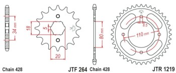 HONDA CBF 125 09A13 428-118 125 09-13 428-118