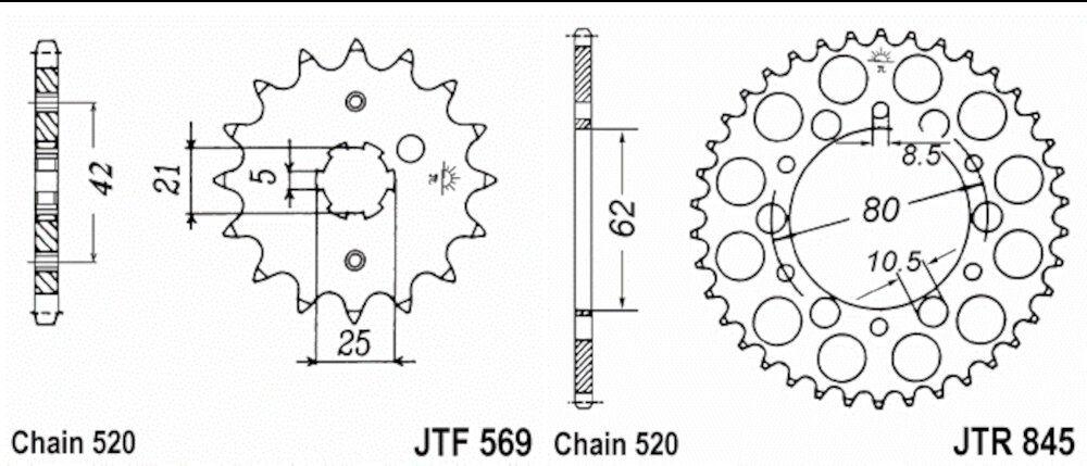Kit de transmisión Yamaha SR250