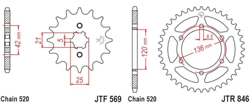 Kit de transmisión Yamaha RD 350 LC