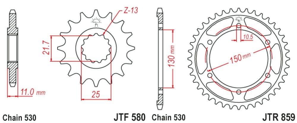YAMAHA FZR 1000 88 - 96 /YZF 1000 96 - 02 530-110