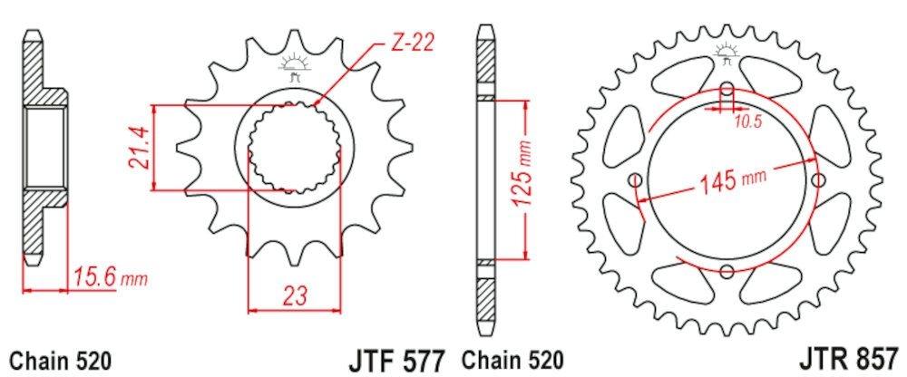 YAMAHA XT 600 87A89 520-102/4 600 87-89 52