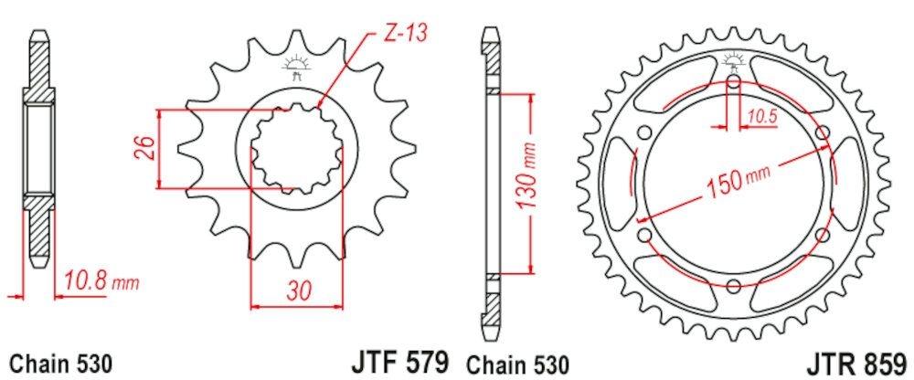 YAMAHA FJ 1100 -1200 / XJR 1200-1300 95-03 530-110