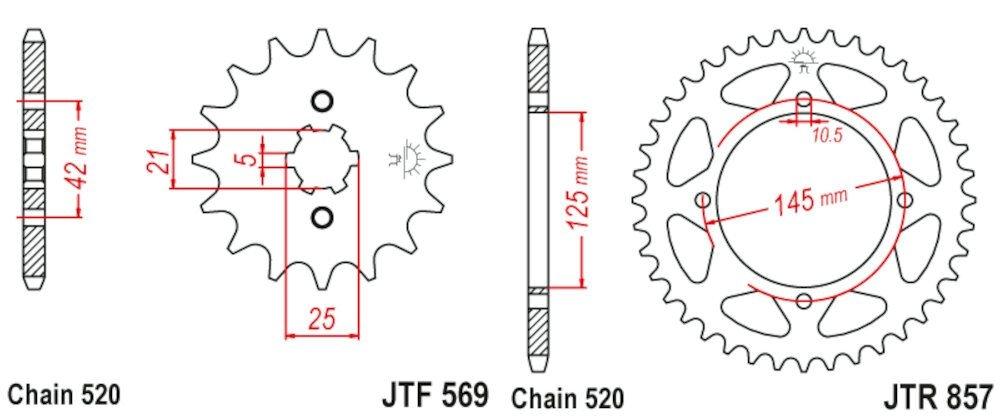 Kit de transmisión Yamaha XV 250 Virago (1989 2014)