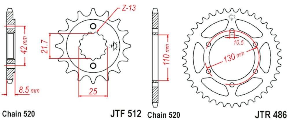 Kit de transmisión Kawasaki Zephyr 550 (1991 2000)