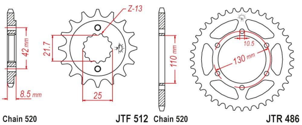 Kit de transmisión Kawasaki GPZ 500 S (1994-2005)