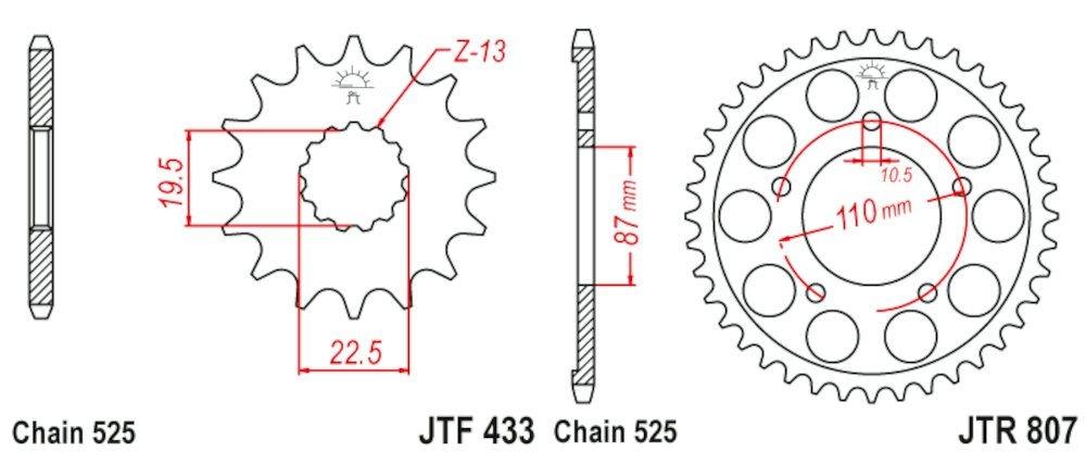 Kit de transmisión para Suzuki Bandit 400 1990 1992