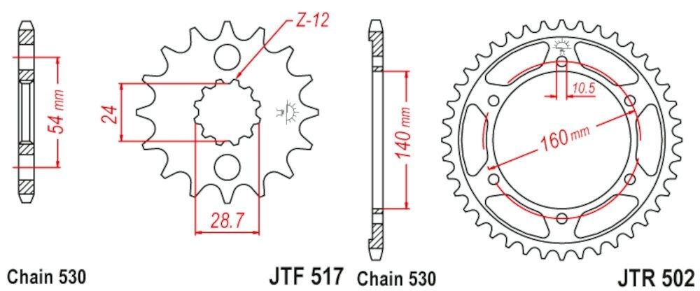 Kit de transmisión para Kawasaki ZZR 1100 1993-2001