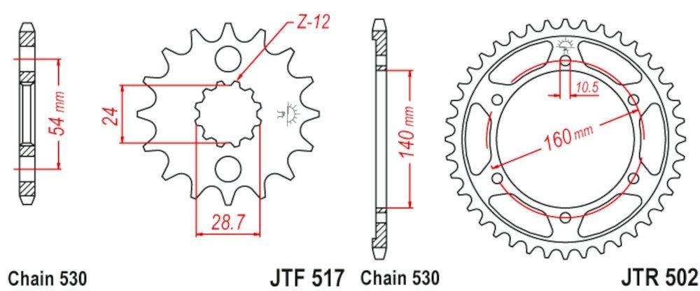 Kit de transmisión para Kawasaki ZR 1100 Zephyr 1992-1996