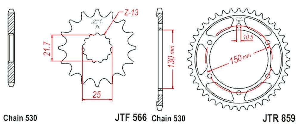 Kit de transmisión para Yamaha FZS 600 Fazer 1998-2003