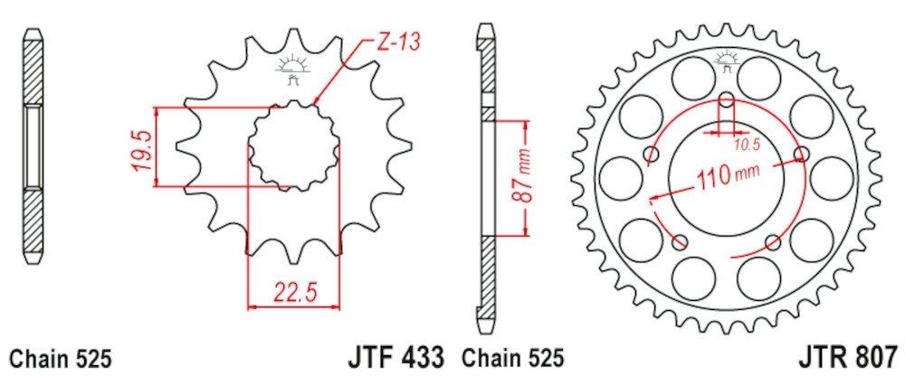 Kit de transmisión para Suzuki Bandit 400 1993-1995