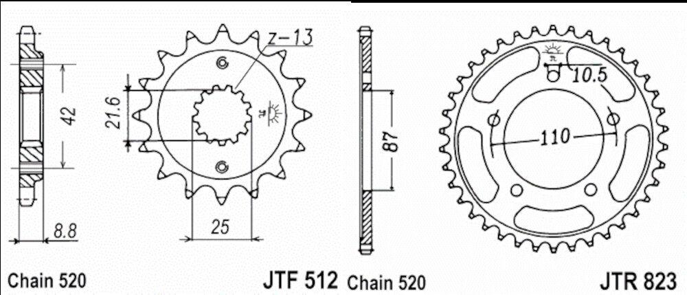 Kit de transmisión para Suzuki GS 500 E 1994-2010