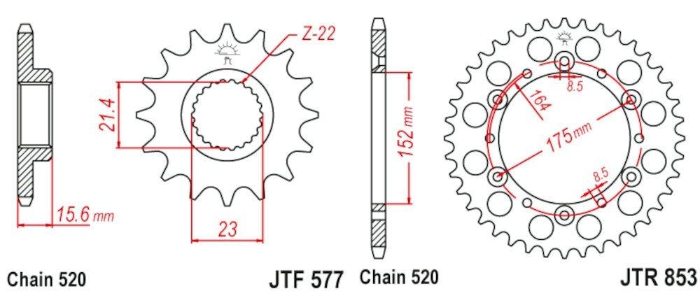 KIT TRANSMISION YAMAHA TT-600 S/R 98-03