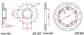 KIT TRANSMISION YAMAHA TT-600 S/R 98-03