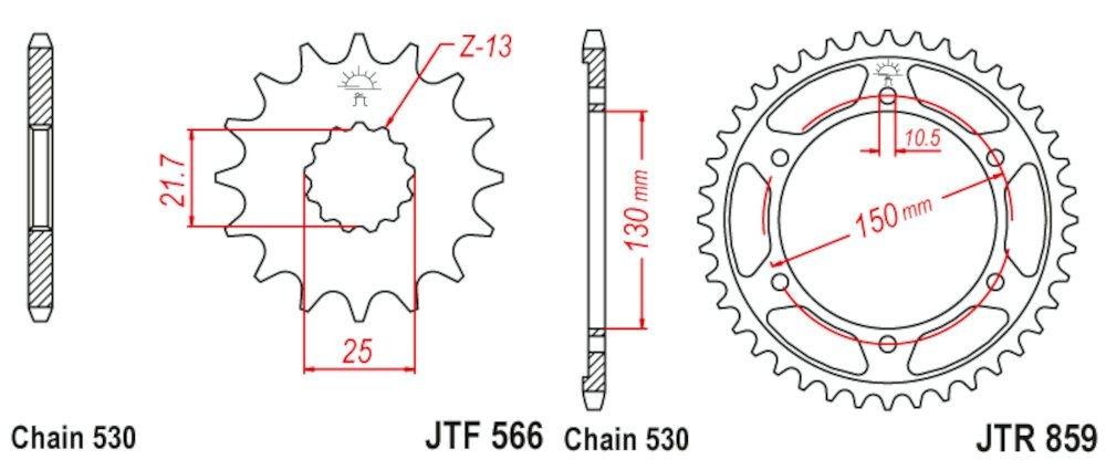 Kit de transmisión para YAMAHA YZF600R 1996-2004 y FZR600 1994-1995