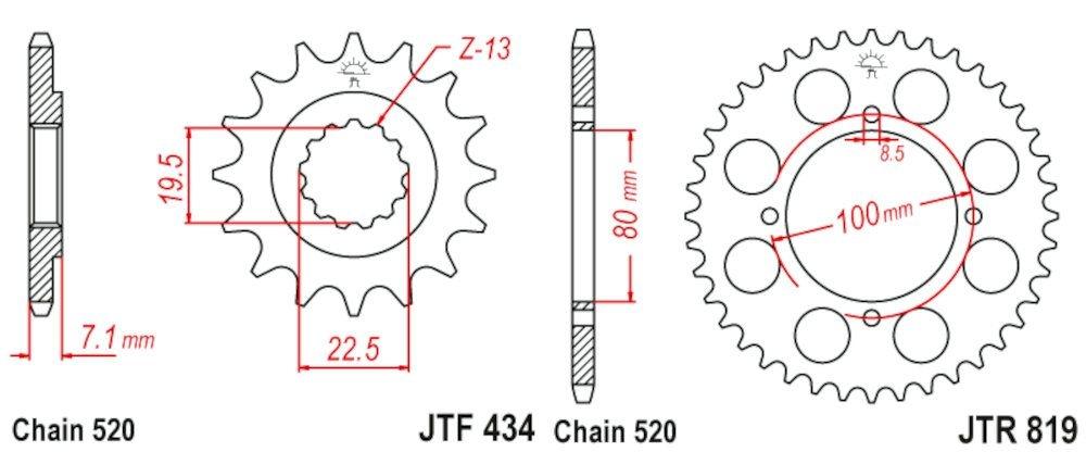 KIT TRANMISION SUZUKI MARAUDER 250 98 - 11 520-110