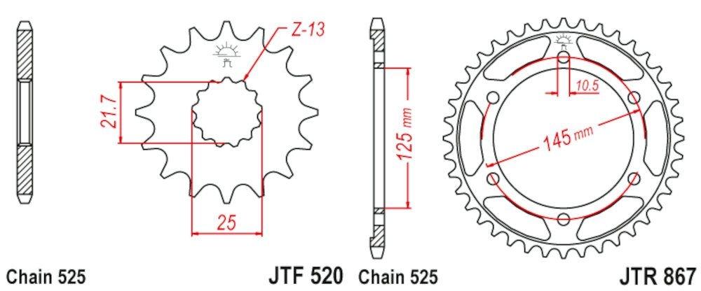 Kit de Transmisión para Yamaha TDM 850 (1991 1995)