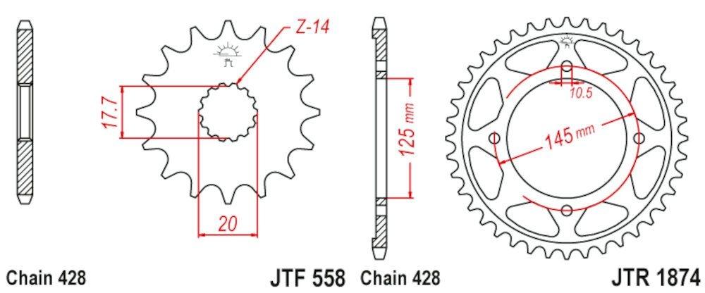 Kit de transmisión Yamaha XVS 125 Dragstar (2000-2005)