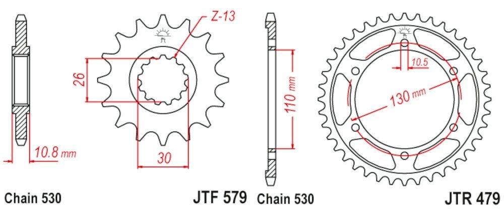 Kit de transmisión Yamaha FZS 1000 Fazer (2001-2005)