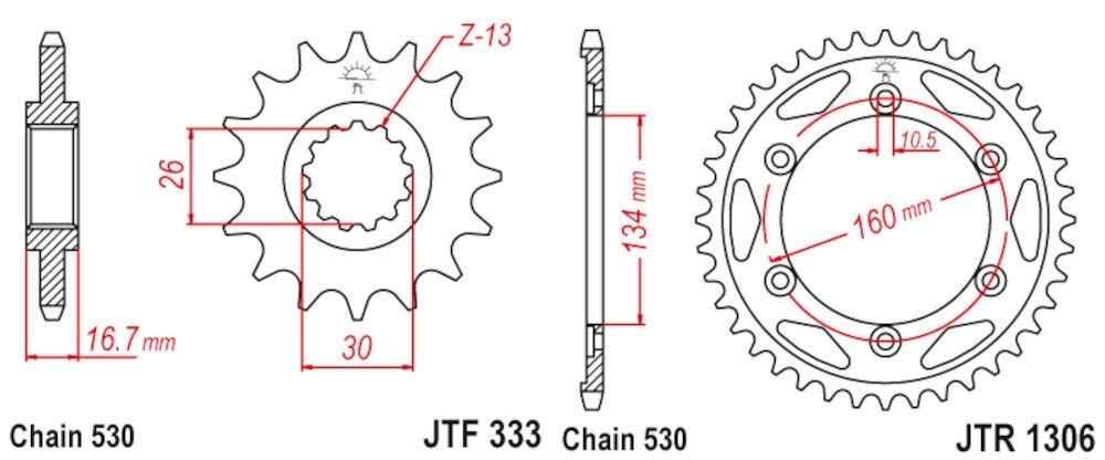 Kit de transmisión Honda VTR 1000 SP1 / SP2 (2000-2006)