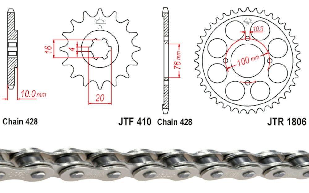 Kit de transmisión Suzuki VL 125 Intruder 2000-2007