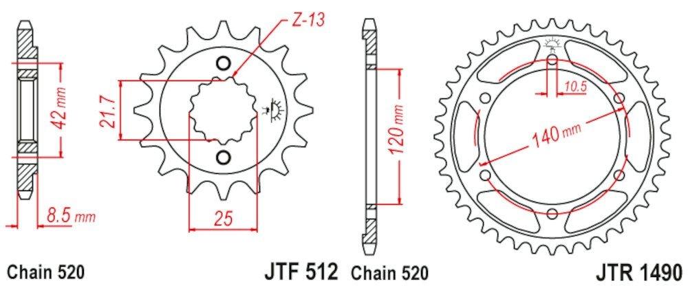 Kit de transmisión para Kawasaki EN 500 Vulcan (1996-2009)