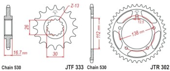 HONDA CB 900 HORNET 02 - 06 530-114