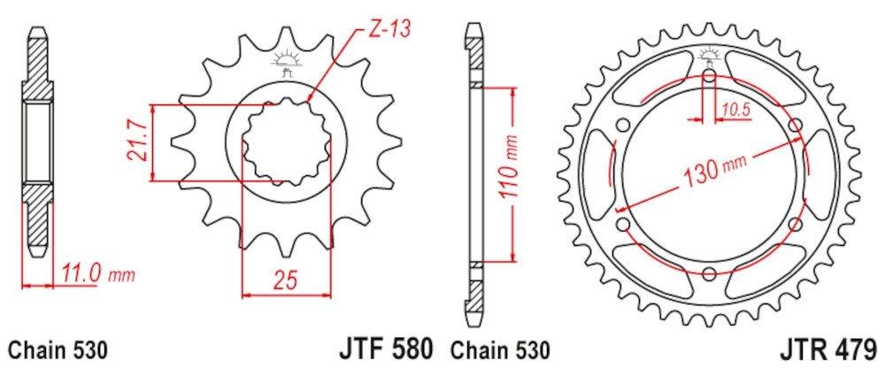 YAMAHA YZF 600 R6 03 - 05 530-116